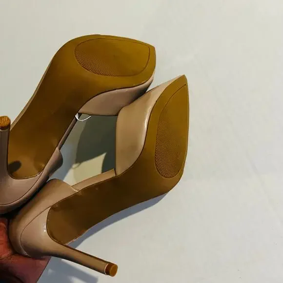 Steve Madden Patent Pointed Toe Pumps Size 10 Nude - Picture 7 of 8